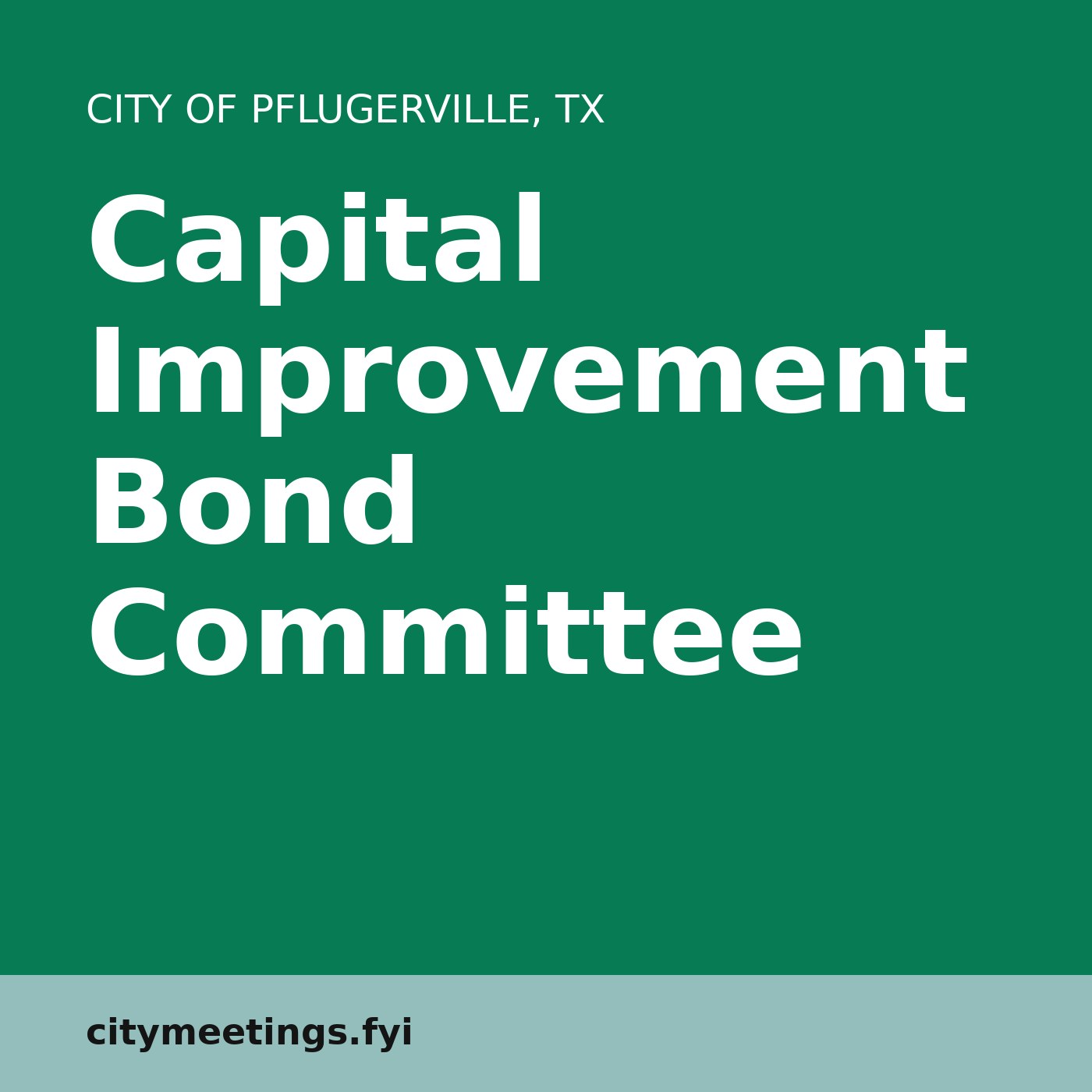 Pflugerville: Capital Improvement Bond Committee cover