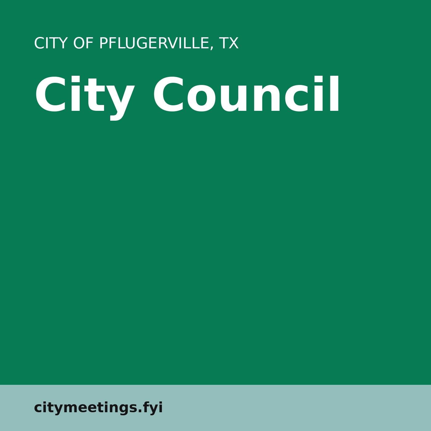 Pflugerville: City Council cover