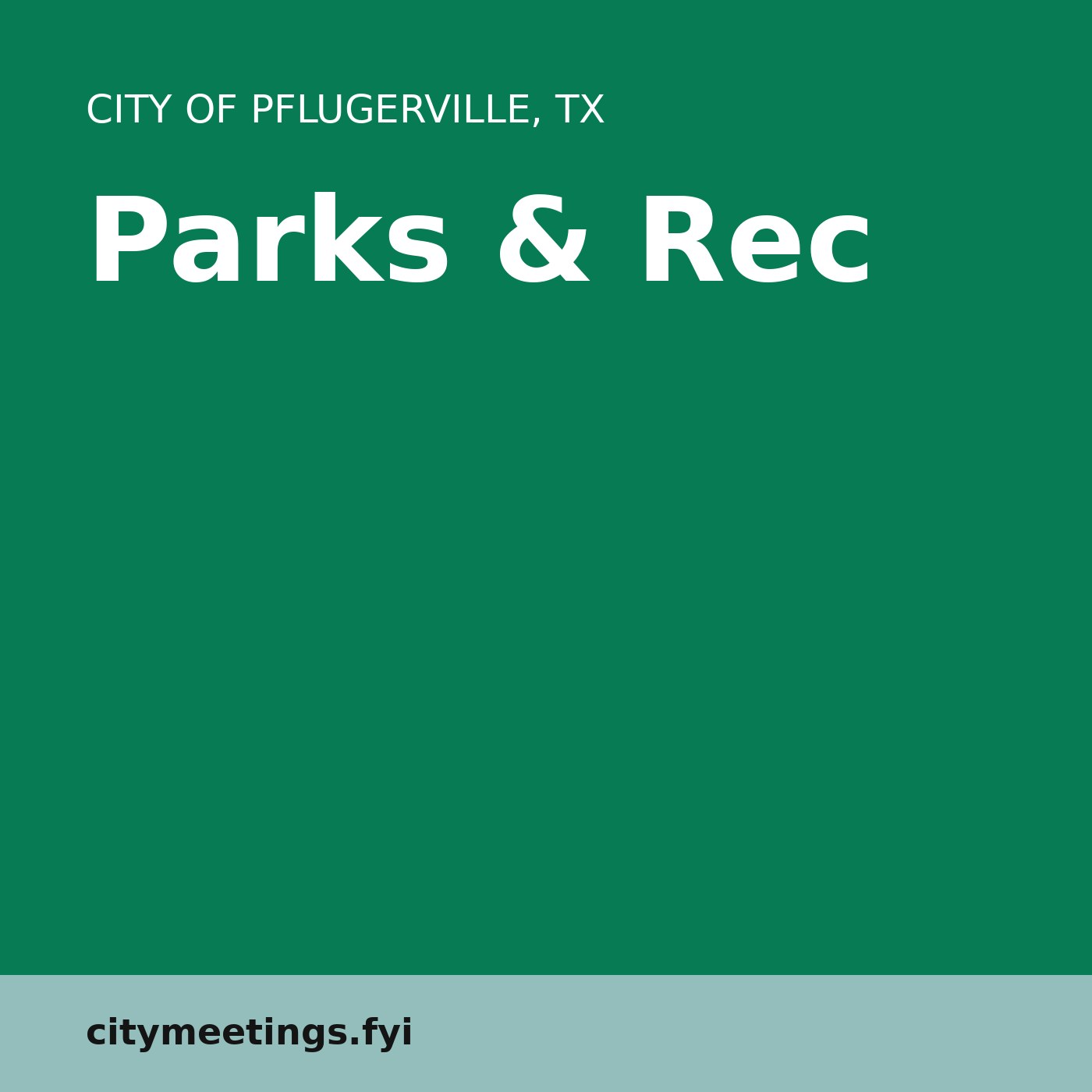 Pflugerville: Parks & Rec cover