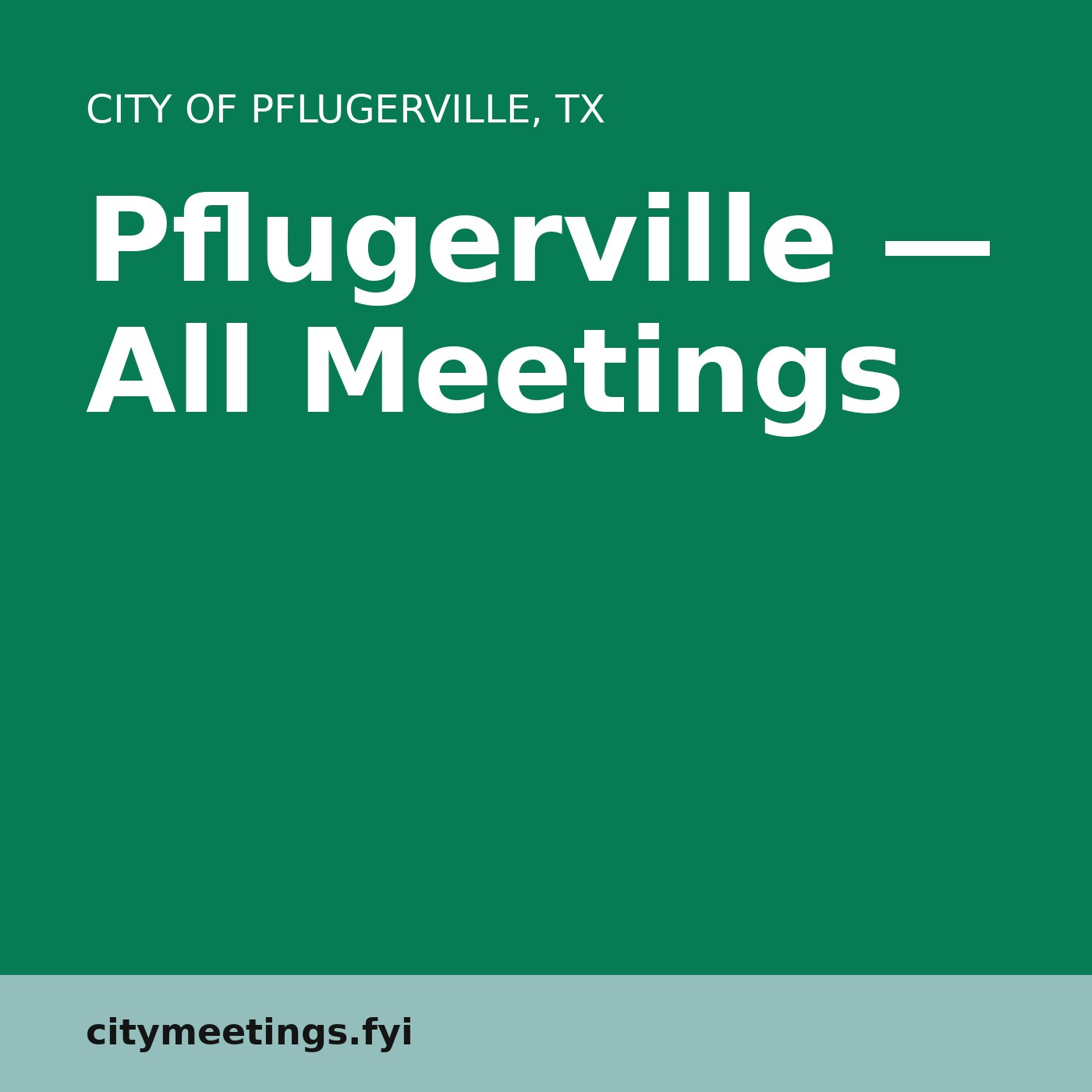 Pflugerville — All Meetings cover